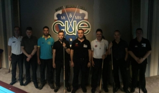 Četrtfinalisti turnirja v Sarajevu: Matjaž Erčulj prvi z leve, Marko Bakarčič prvi z desne.