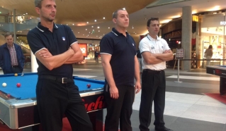 Rado Doroslovac, Matjaž Demšar in Matej Šulek na turnirju v Beljaku.