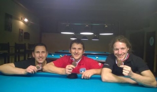 Biljardnica Direkt, Miha Medica, Boštjan Obid in Maks Gerčar, 3. mesto.