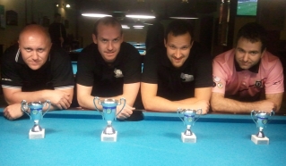 od leve proti desni: Edvard Presečnik, Miha Škerlavaj, Primož Lesjak, Anže Ciuha